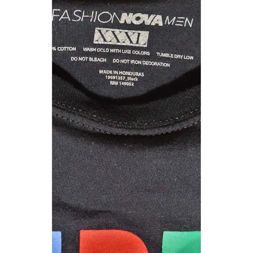Fashion Nova Black 3x "Drippin" Graphic T-shirt Cotton Crew Neck Short Sleeve